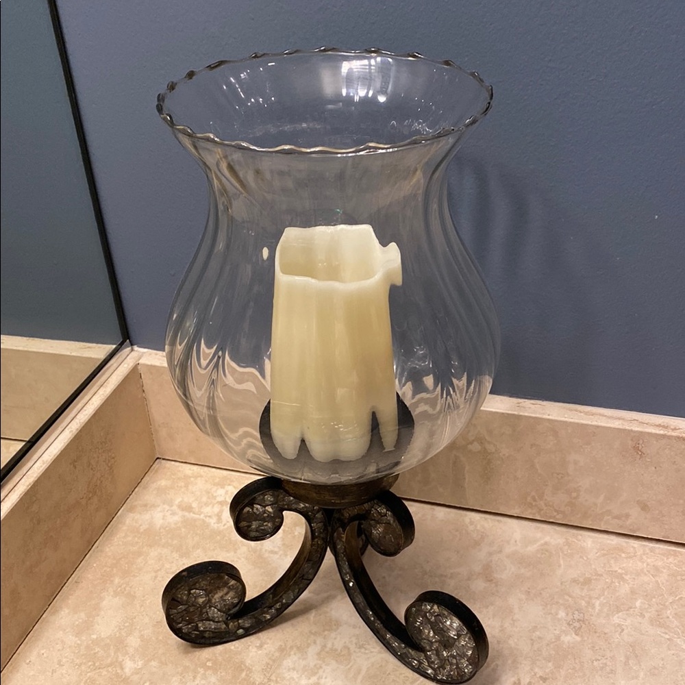Elegant Glass Hurricane Candle Holder